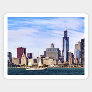 Chicago IL - Schooner on Lake Michigan Sticker